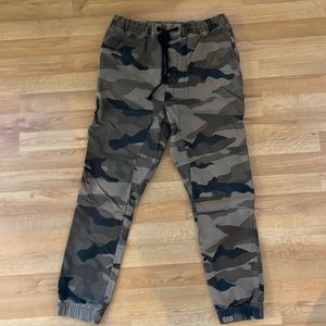 H&M joggers, denim, camouflage, size 30
